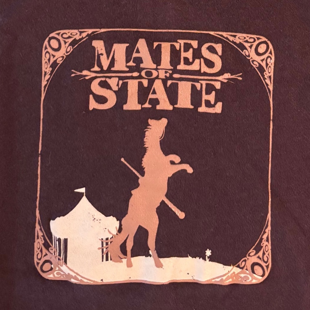 VTG HTF Mates of State Junior Women M Indie Pop Concert Tour T-Shirt + Sticker - Picture 2 of 9